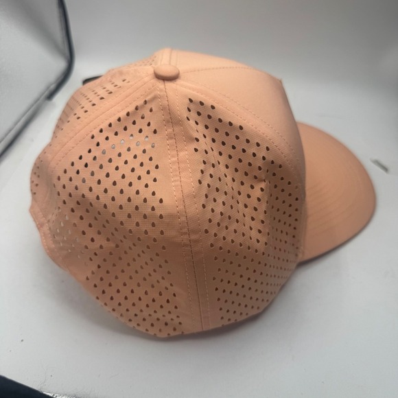 Bucked Up Hat Peach Gold Deer Logo Perforated Snapback Baseball Cap NWT - Picture 2 of 8